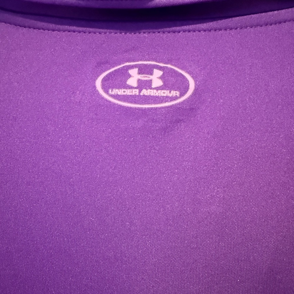 Under Armour Purple HeatGear 1/4 Zip Pullover Top XL - Picture 6 of 8